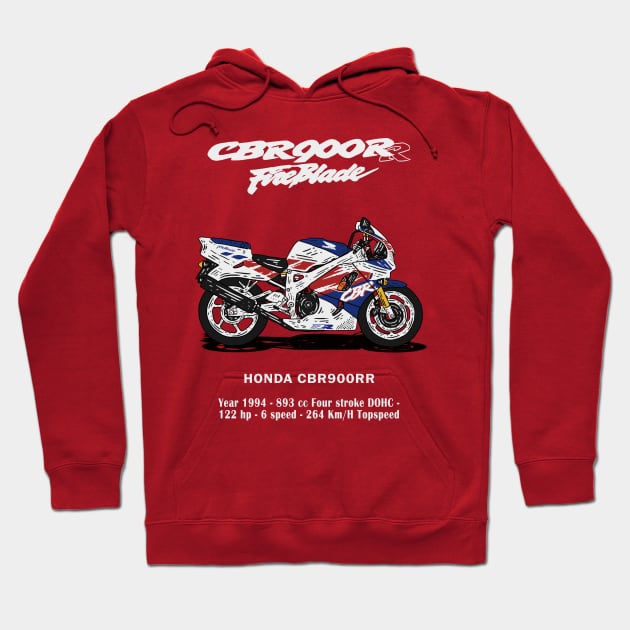 CBR900RR FireBlade Hoodie by Hilmay